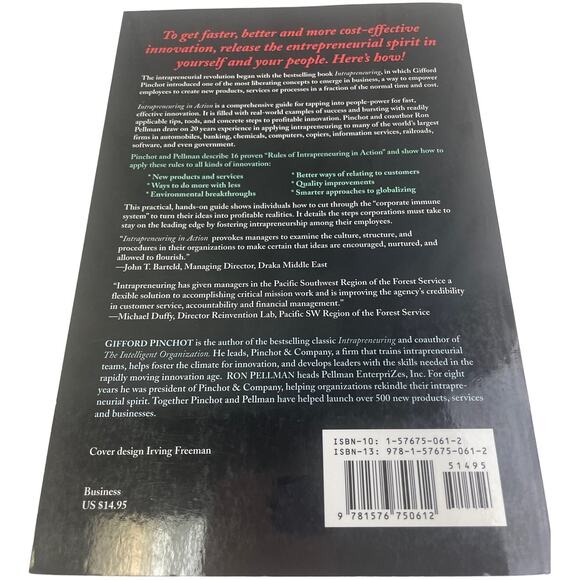 Vintage 1999 Intrapreneuring In Action Handbook Paperback Book Gifford Pinchot - Picture 2 of 2